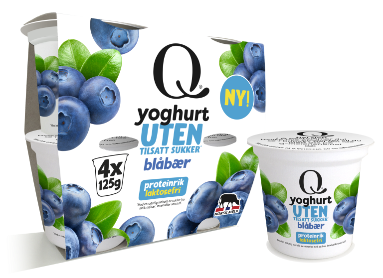 Produktbilde Q Yoghurt UTEN, Blåbær