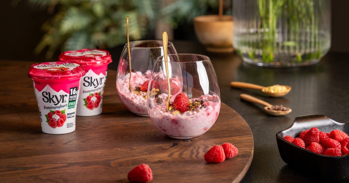 Chiapudding med Skyr® Bringebær Panna Cotta - Q Meieriene