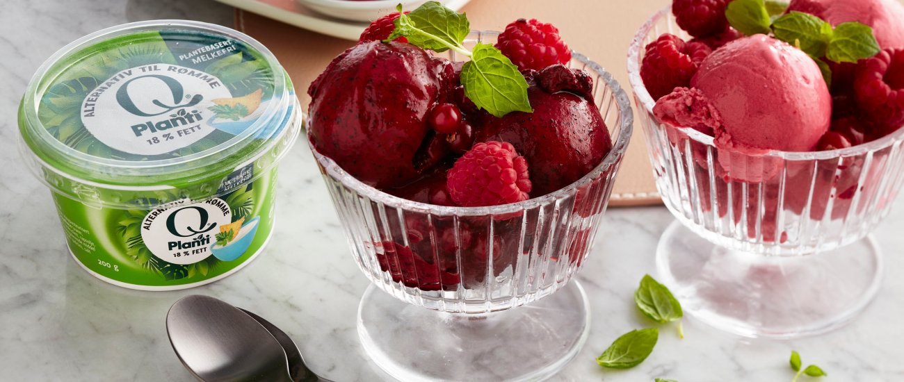 Enkel sorbet med Q® Planti® Rømme