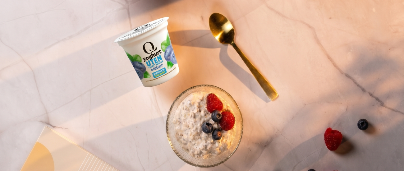 Kjøleskapsgrøt med Q® Yoghurt UTEN
