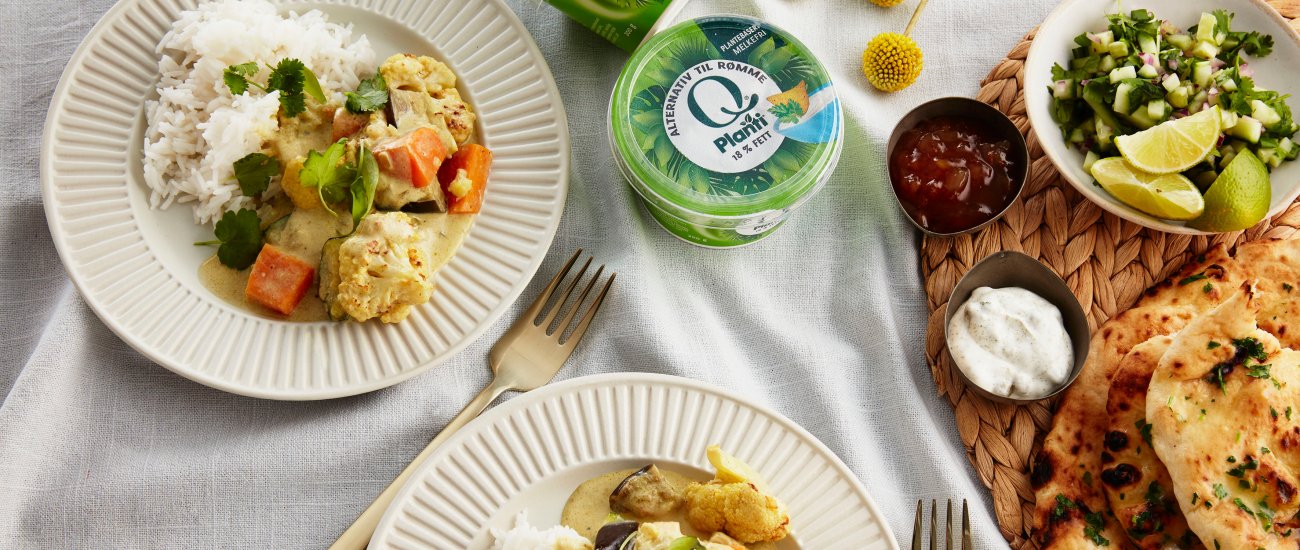 Plantebasert curry med Q® Planti® Rømme