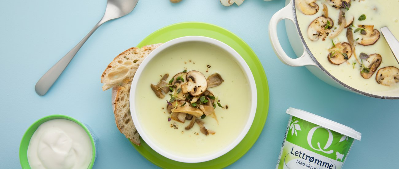 Soppsuppe med Q® Lettrømme Soppsuppe med Q® Lettrømme