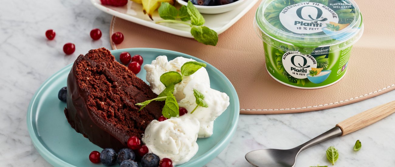 Vegansk vaniljeis med Q® Planti® Rømme